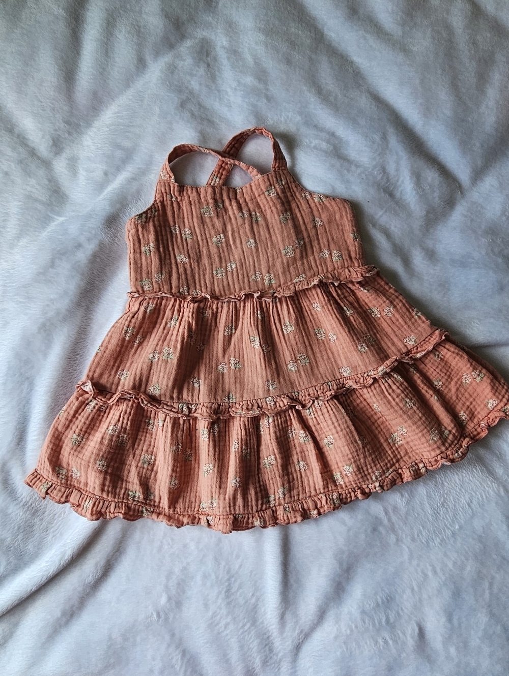 Peach Floral Gauze Toddler Sundress